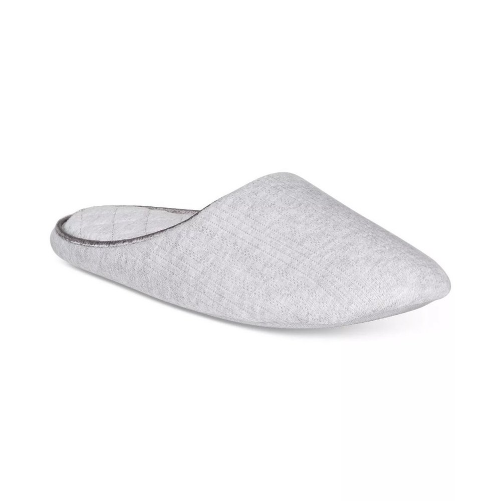 CHARTER CLUB Pointelle Closed-Toe Slippers in Dove Grey Heather - NEW
